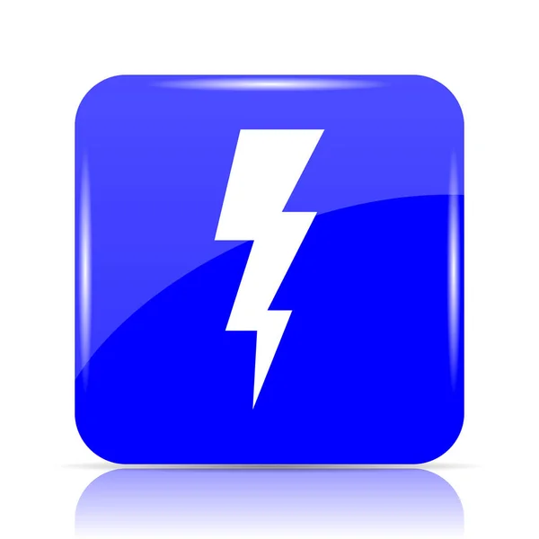 Lightning Icon Blue Website Button White Background — Stock Photo, Image