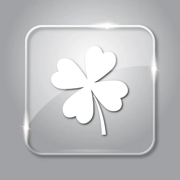 クローバー アイコン 灰色の背景上の透明なインター ネット ボタン — ストック写真