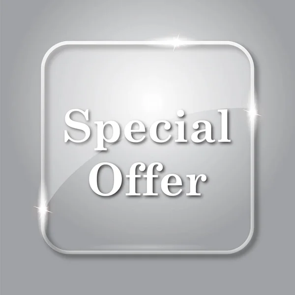 Special Offer Icon Transparent Internet Button Grey Background — Stock Photo, Image