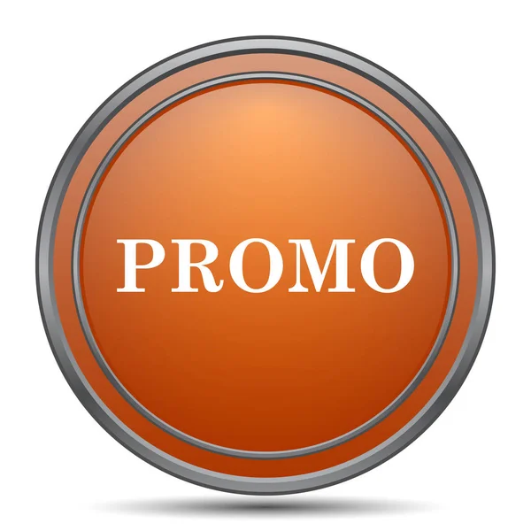 Promo Pictogram Oranje Internet Knop Witte Achtergrond — Stockfoto