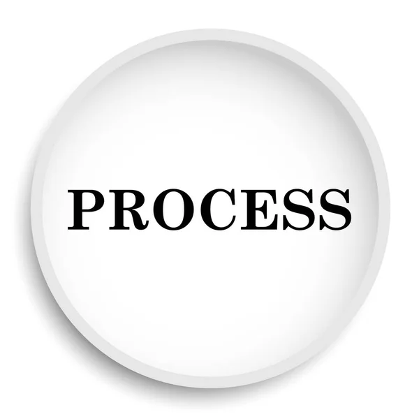 Ikona Procesu Proces Przycisk Witryny Białym Tle — Zdjęcie stockowe