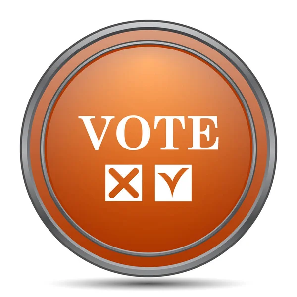 Szavazás Ikonra Narancssárga Internet Gombot Fehér Háttér — Stock Fotó