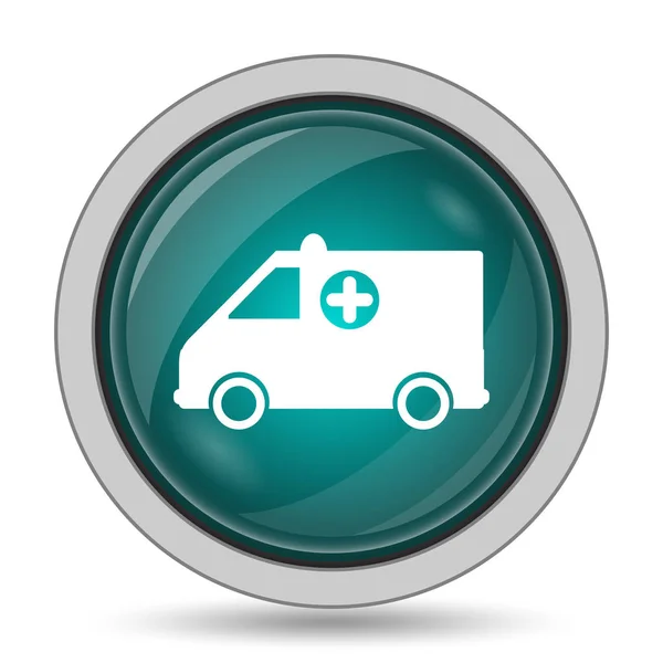 Ambulance icon, website button on white background