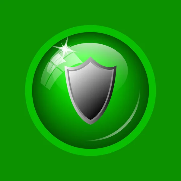 Ikona Tarczy Przycisk Internet Zielonym Tle — Zdjęcie stockowe