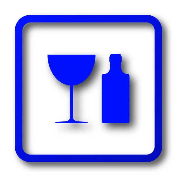 Flasche Und Glas Ikone Flasche Und Glas Website Taste Auf — Stockfoto