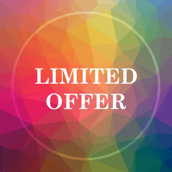 Limited offer icon. Limited offer website button on low poly background