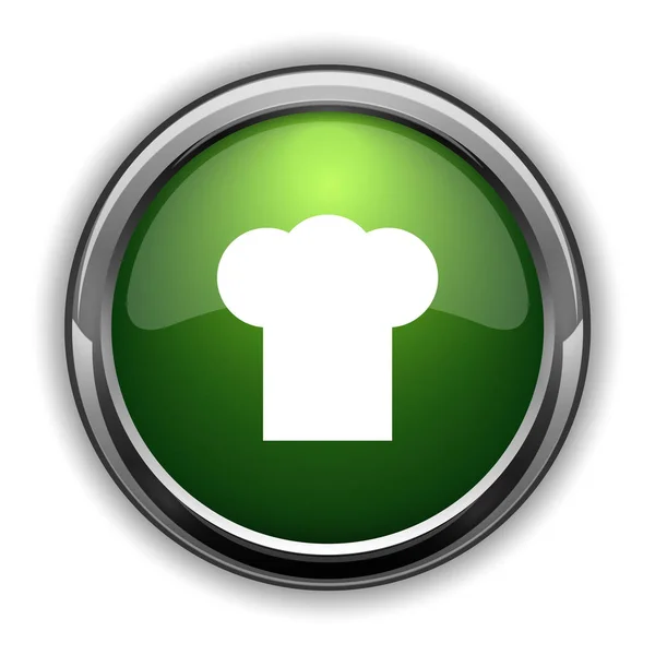 Ícone Chef Botão Site Chef Fundo Branco — Fotografia de Stock
