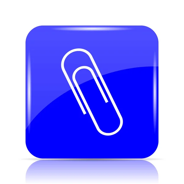 Icono Del Clip Botón Azul Del Sitio Web Sobre Fondo —  Fotos de Stock