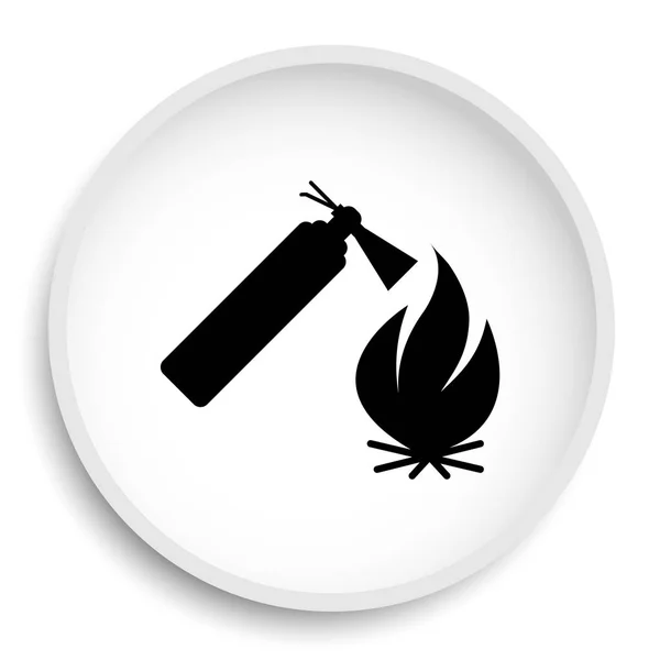 Icono Fuego Fuego Botón Del Sitio Web Sobre Fondo Blanco — Foto de Stock