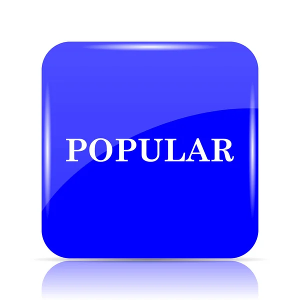 Ícone Popular Botão Azul Site Fundo Branco — Fotografia de Stock