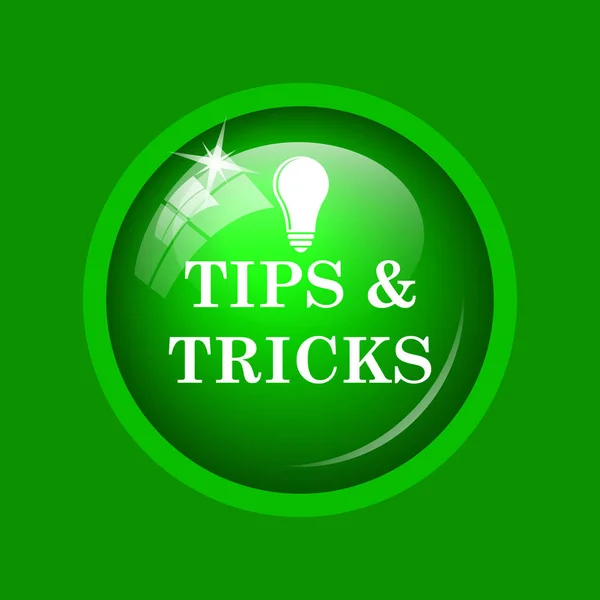 Tips Tricks Icon Internet Button Green Background — Stock Photo, Image