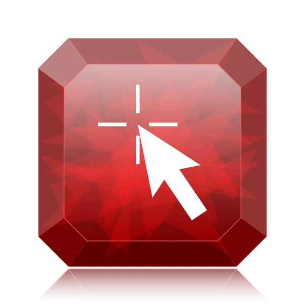 Click here icon, red website button on white background