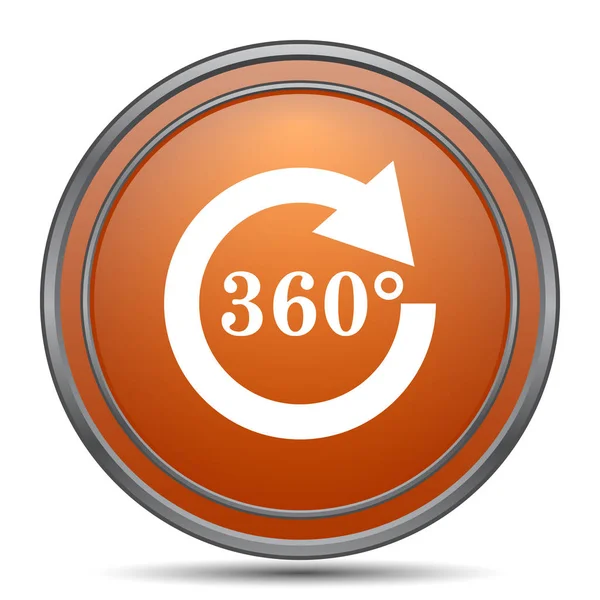 Reload 360 Pictogram Oranje Internet Knop Witte Achtergrond — Stockfoto