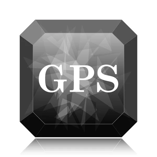 Значок Gps Черная Кнопка Сайта Белом Фоне — стоковое фото