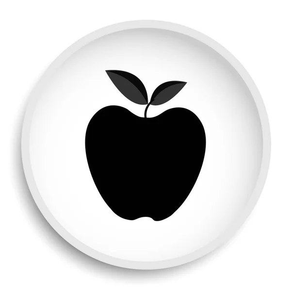 Bouton Site Icône Apple Sur Fond Blanc — Photo
