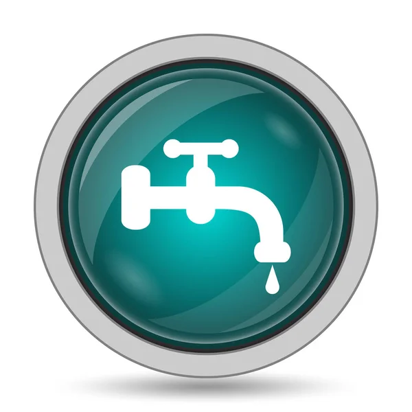 水タップ アイコン 白い背景の上のウェブサイトのボタン — ストック写真
