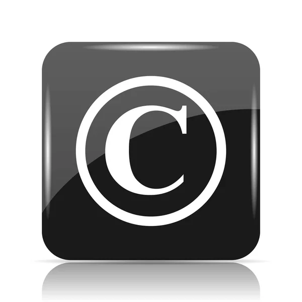 著作権のアイコン 白い背景の上のインター ネット ボタン — ストック写真