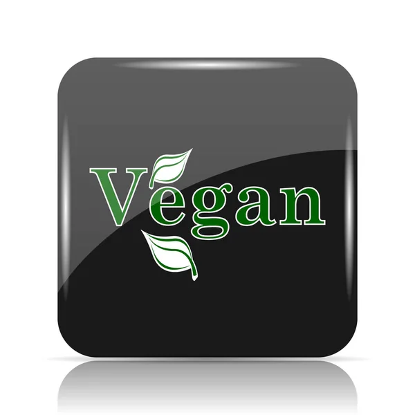 Vegan Ikonen Internet Knappen Vit Bakgrund — Stockfoto