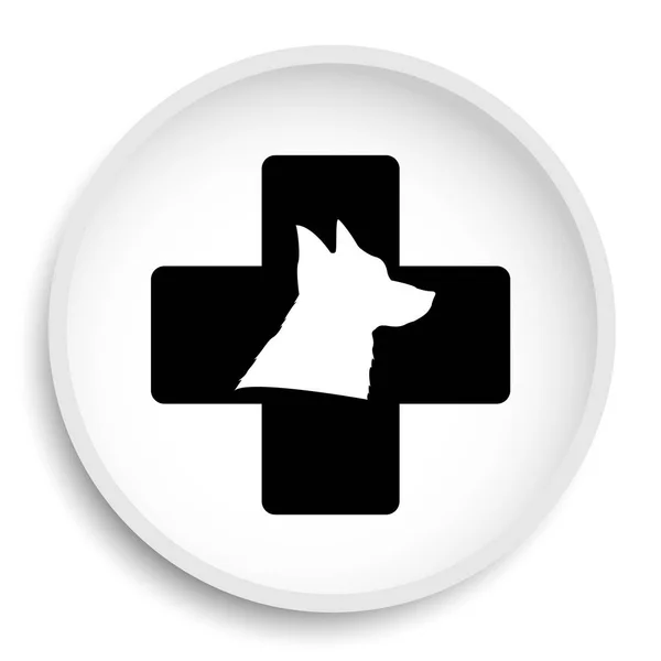 獣医のアイコン 白い背景の獣医学のウェブサイトのボタン — ストック写真