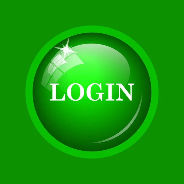 Inloggning Ikonen Internet Knappen Grön Bakgrund — Stockfoto