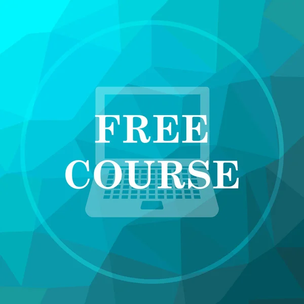 Ücretsiz Ders Simgesi Ücretsiz Ders Web Sitesi Düğmesini Mavi Düşük — Stok fotoğraf