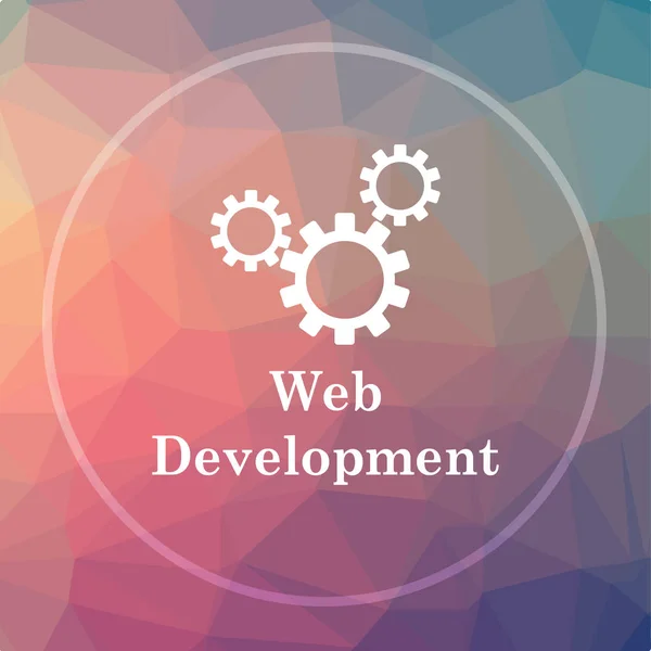 Web 開発のアイコン 低ポリ背景の Web Web サイト ボタン — ストック写真