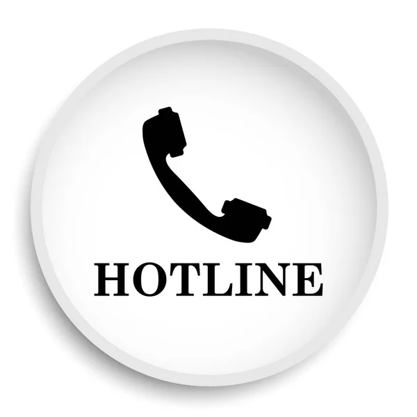 Hotline Pictogram Internet Knop Witte Achtergrond — Stockfoto