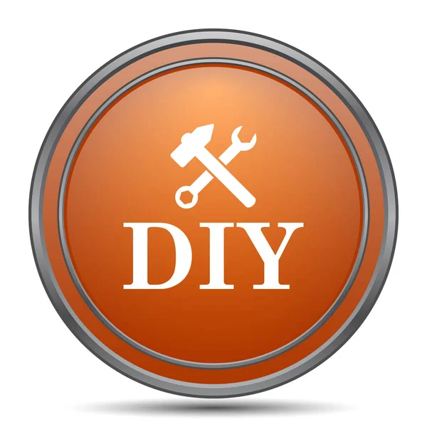 Diy のアイコン 白い背景の上のオレンジ色のインター ネット ボタン — ストック写真