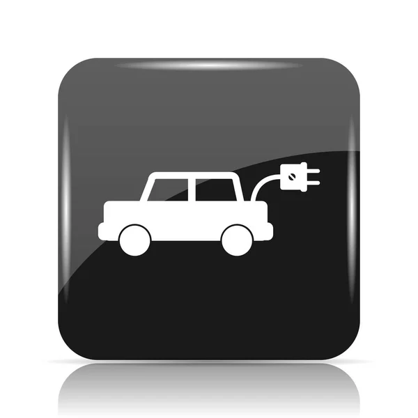 Het Pictogram Van Elektrische Auto Internet Knop Witte Achtergrond — Stockfoto