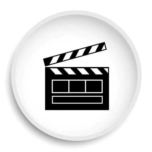 Ícone Cinema Botão Site Filme Fundo Branco — Fotografia de Stock