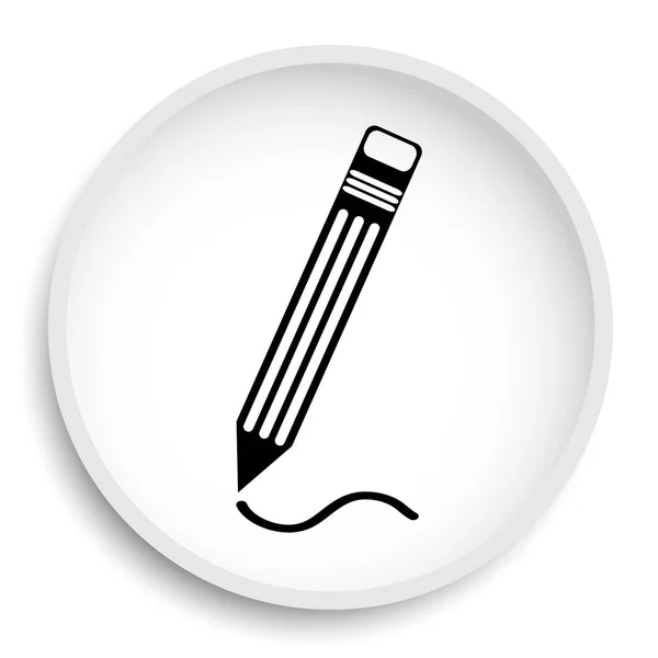 Kalem Simgesi Beyaz Zemin Üzerine Kalem Web Sitesi Düğmesini — Stok fotoğraf