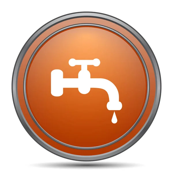 Woda Stuknij Ikonę Pomarańczowy Przycisk Internet Białym Tle — Zdjęcie stockowe