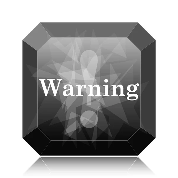 Warning Icon Black Website Button White Background — Stock Photo, Image