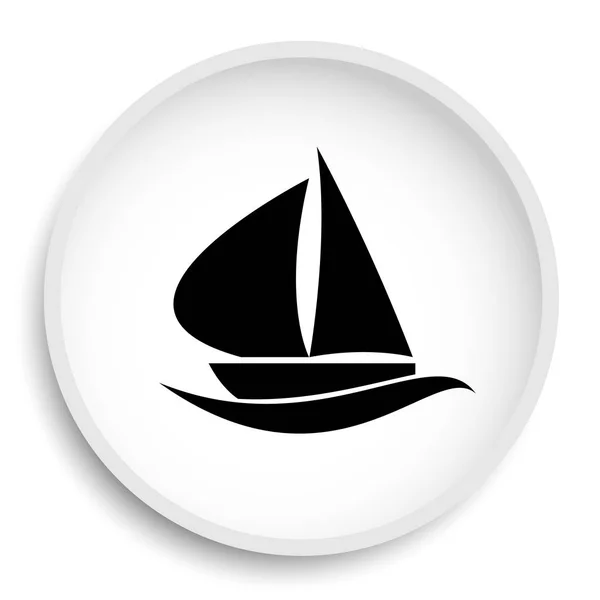 Sailboat Icon Sailboat Website Button White Background — Stock Photo, Image