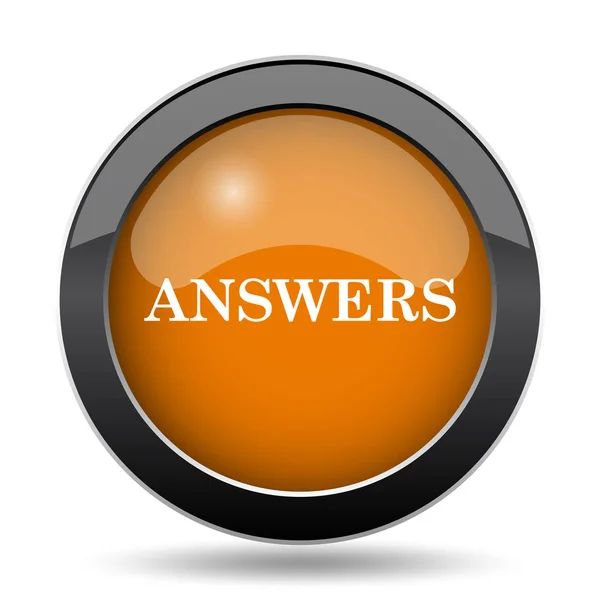 Answers Icon Answers Website Button White Background — Stock Photo, Image