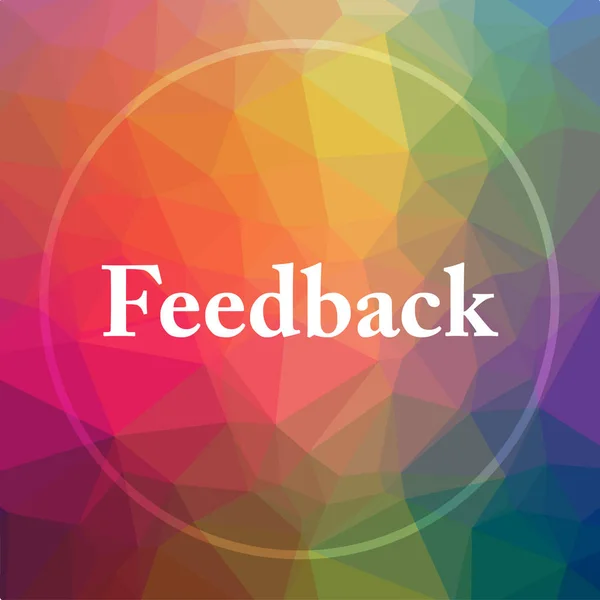 Feedback icon. Feedback website button on low poly background