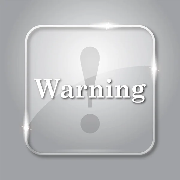 Warning Icon Transparent Internet Button Grey Background — Stock Photo, Image