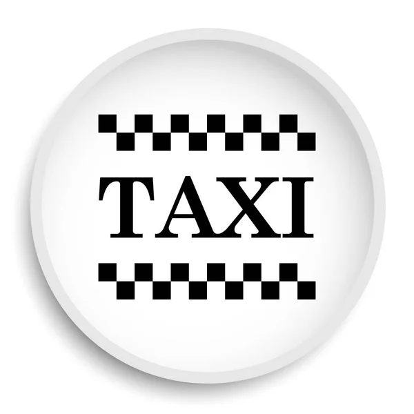 Taxi Pictogram Taxi Website Knop Witte Achtergrond — Stockfoto