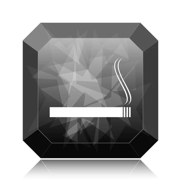 Τσιγάρο Κουμπί Ιστοσελίδα Εικονίδιο Μαύρη Άσπρο Φόντο — Φωτογραφία Αρχείου