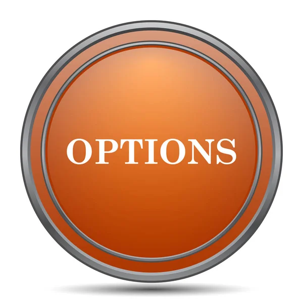 オプション アイコン 白い背景の上のオレンジ色のインター ネット ボタン — ストック写真