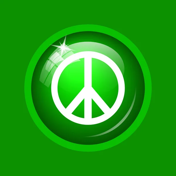 Ειρήνη Εικονίδιο Κουμπί Internet Πράσινο Φόντο — Φωτογραφία Αρχείου