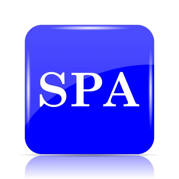 Ícone Spa Botão Azul Site Fundo Branco — Fotografia de Stock