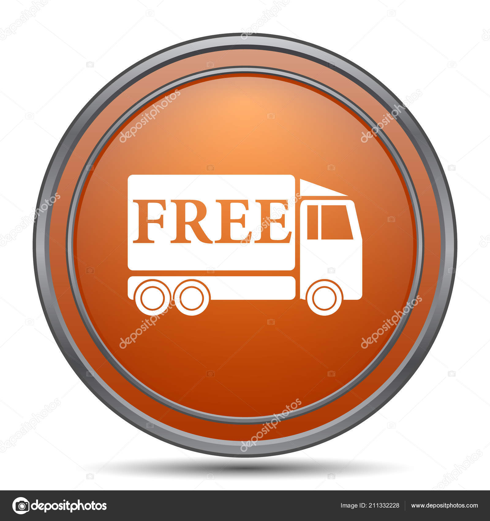 Lieferung Frei Haus Lastwagen Symbol Orange Internet Button Auf