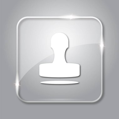 Damga simgesi. Gri arka plan şeffaf Internet düğmesini