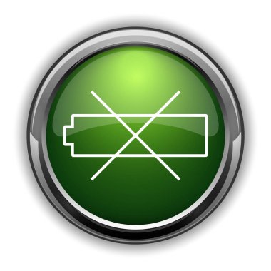 Boş pil simgesi. Beyaz arka plan üzerinde boş pil Web sitesi düğmesini