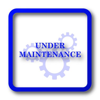 Bakım simgenin altında. Beyaz arka plan üzerinde bakım Web sitesi düğmesi altında.