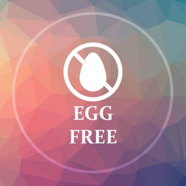 Yumurta ücretsiz simge. Yumurta ücretsiz web sitesi düğmesi düşük poli arka plan üzerinde