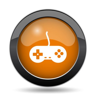 Gamepad simgesi. Beyaz arka plan üzerinde gamepad Web sitesi düğmesini