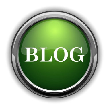 Blog simgesi. Beyaz arka plan üzerinde Blog Web sitesi düğmesini