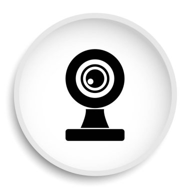 Webcam kutsal kişilerin resmi. Beyaz arka plan üzerinde webcam web sitesi düğmesini. 